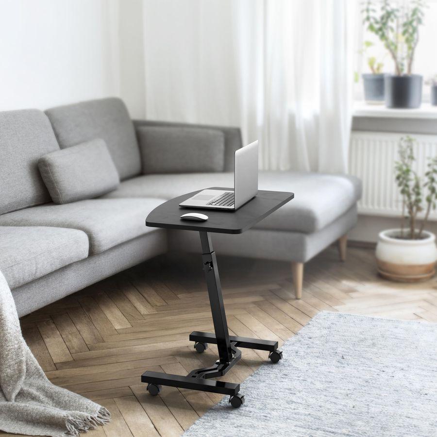 Mobile Height Adjustable Laptop Rolling Cart with Height Adjustment from 28 to 33, Black