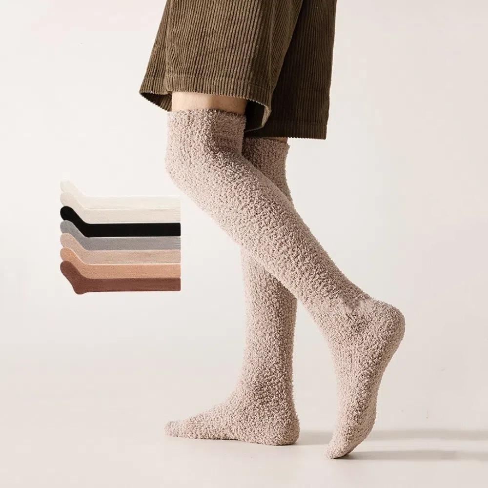 Ins Long Tube Stockings Thicken Anti-slip Floor Socks Harajuku Coral Fleece Socks  College