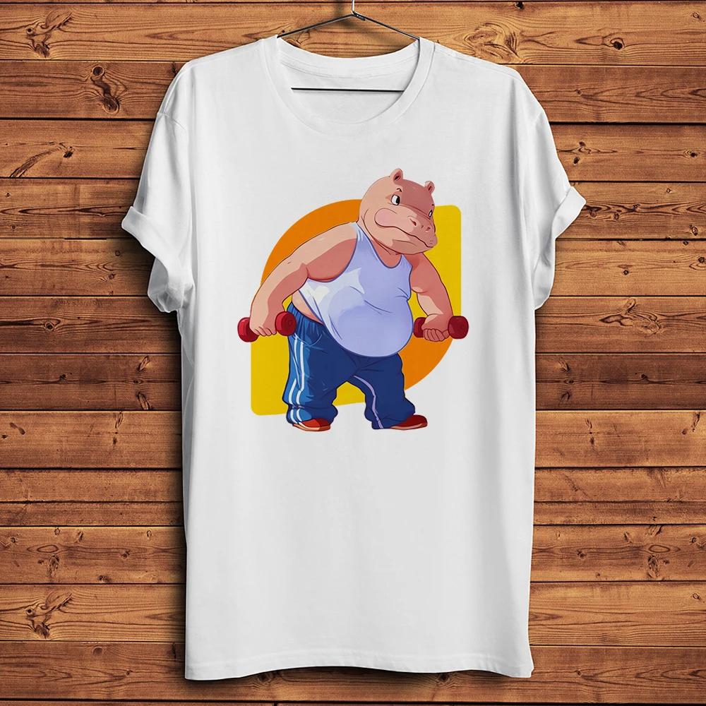 Grumpy Hippo Hop Hiphop Funny Novelty TShirt Homme Short Sleeve Casual T Shirt Unisex Streetwear Tee Breathable Print