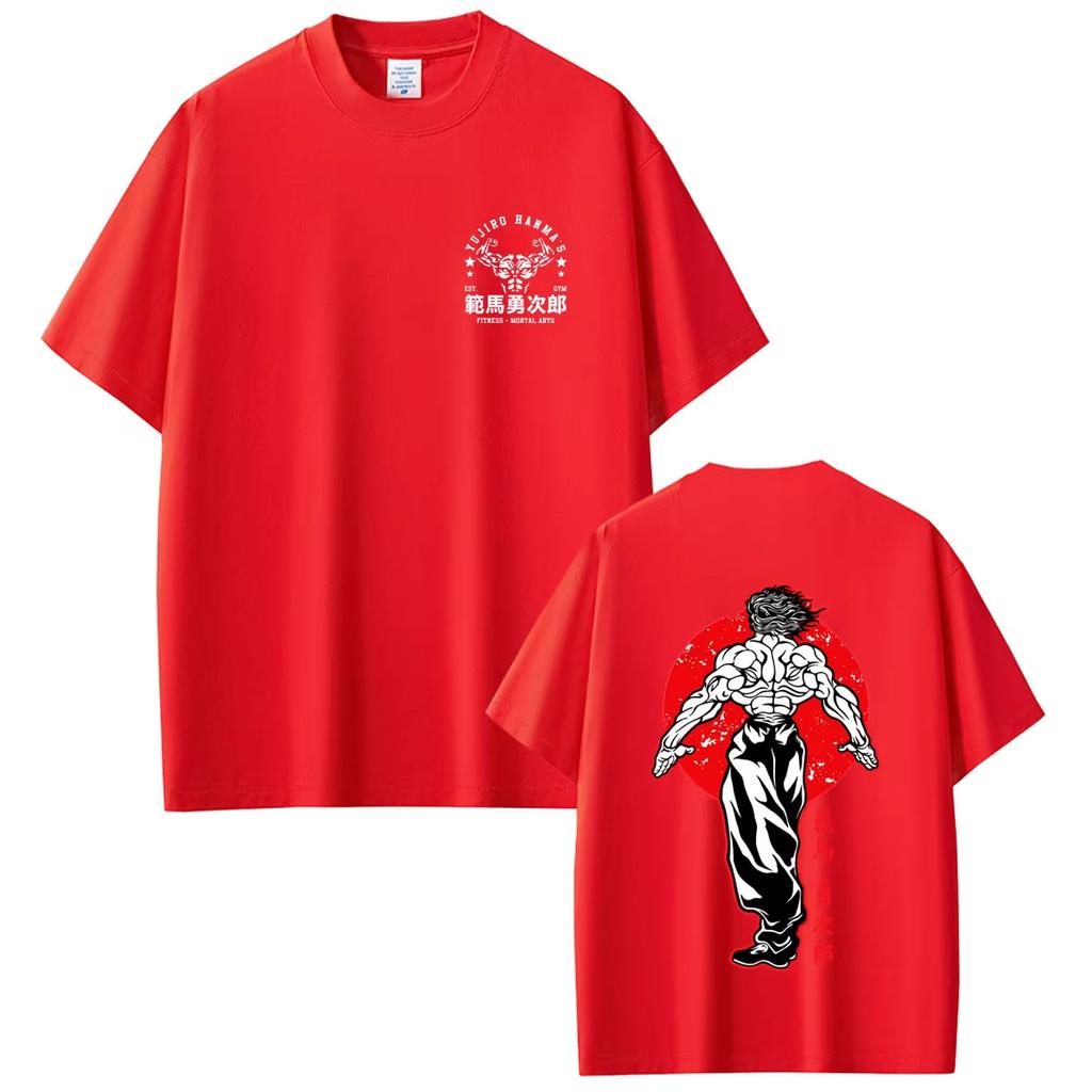 Summer Hot Sale Anime Baki The Grappler Yujiro Hanma Gym Fitness Martial Arts T Shirts Unisex Hip Hop Streetwear Oversized T-shirt