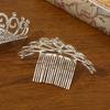 Bridal Hair Comb with Crown Decor Shiny Rhinestone Elegant Hair Comb Barrette for Woman Hair Decorative Use