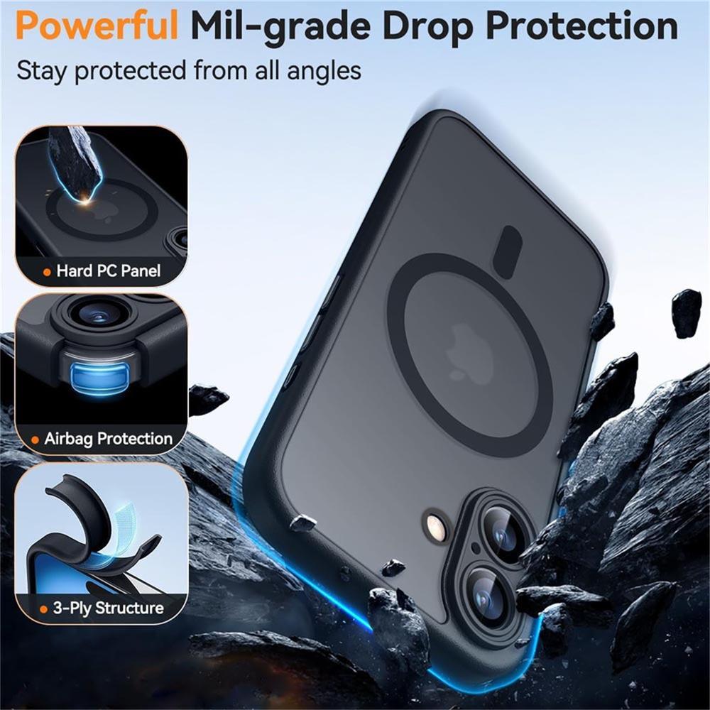 iPhone 12 13 Mini Magsafe Magnetic  Armor Case For iPhone 16 15 14 13 Pro Max Plus Wireless Charge Cover Matte Translucent PC