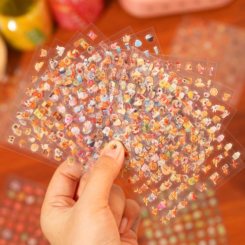 Pequeño Lindo Set de Pegatinas de Dibujos Animados Animales Kawaii Mini Patrón Calcomanías para Uñas Arte Diario DIY INS Estética Scrapbooking Suministros