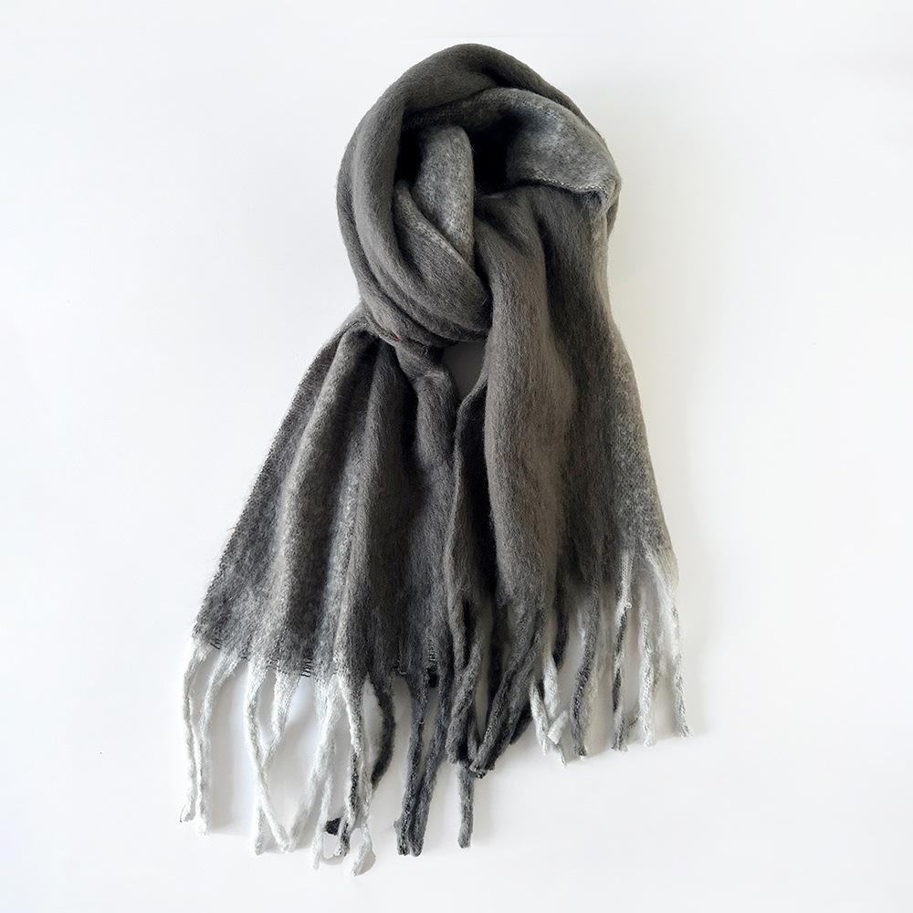 New mohair solid color scarf warm scarf shawl women's high-end scarf scarf women's