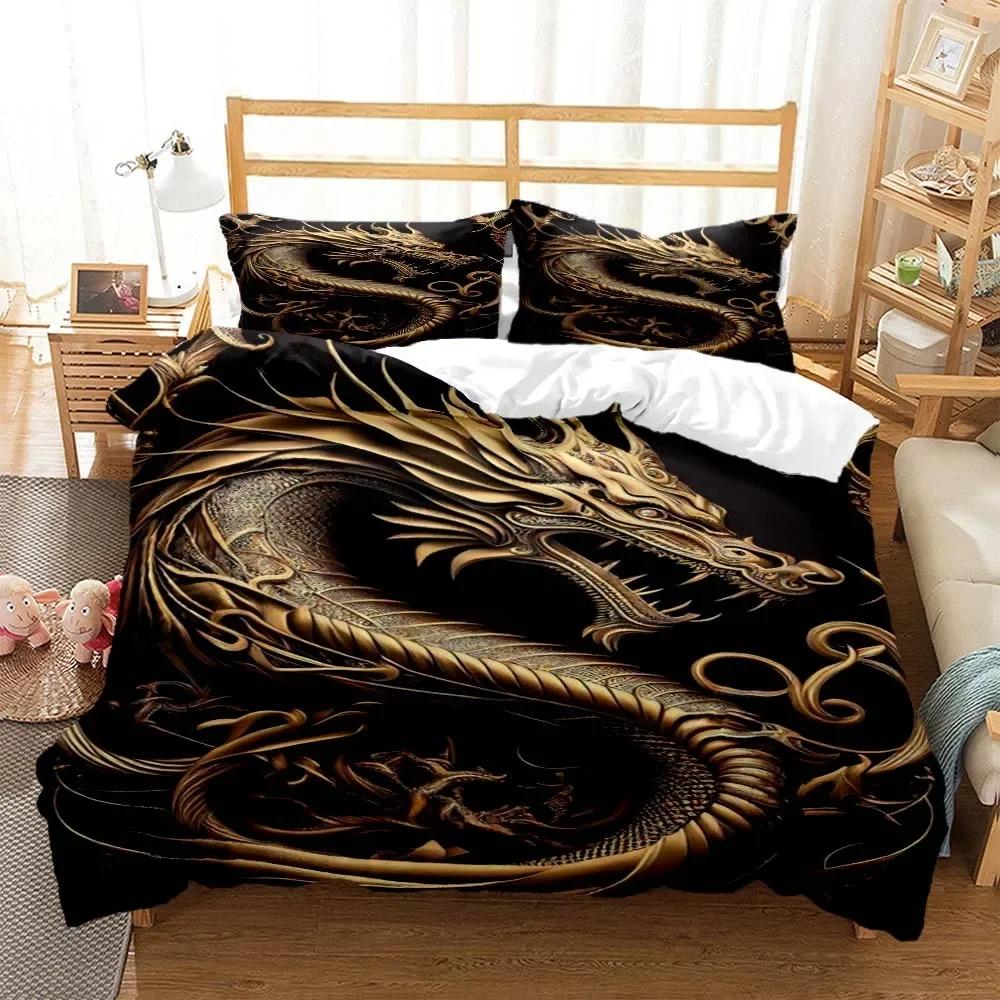 3D Dragon Tier Printed Queen Bedding Set King Size Bedding Set Soft and Comfortable Bedding Set Luxury