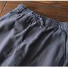 Summer Simple Style Men's Pants Beach Breathable Ramie Cotton Men Trousers Daily Casual Baggy Long Pants Solid Color Drawstring Elastic Waist