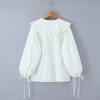 Autumn 2025 White Lace Large Lapel Loose Women's Shirt - European & American Style