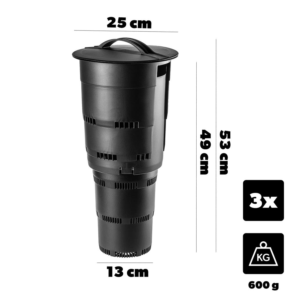 KADAX Podzemní kompostér 11L modulární sada zahradního kompostu se 3 hloubeními