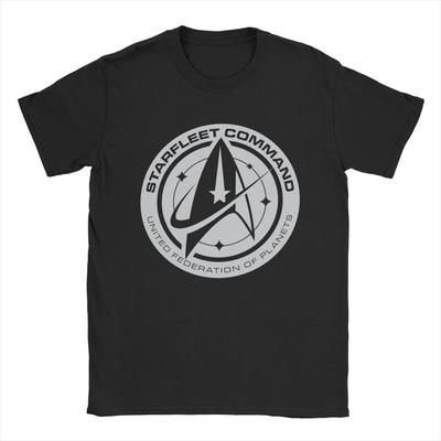 Koszulka Męska Bawełniana z Krótkim Rękawem Star Treks Discovery Federacja Zjednoczona T-Shirt Okrągły Dekolt Odzież Graficzna