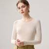 Premium Slim-Fit 100% Pure Wool Women's Round Neck Knit Sweater - Perfect for Autumn and Winter 