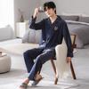 Pyjamas Herren Herbst und Winter Inselvlies Fleece Frühling und Herbst Korallenfleece Dünnes Homewear-Set