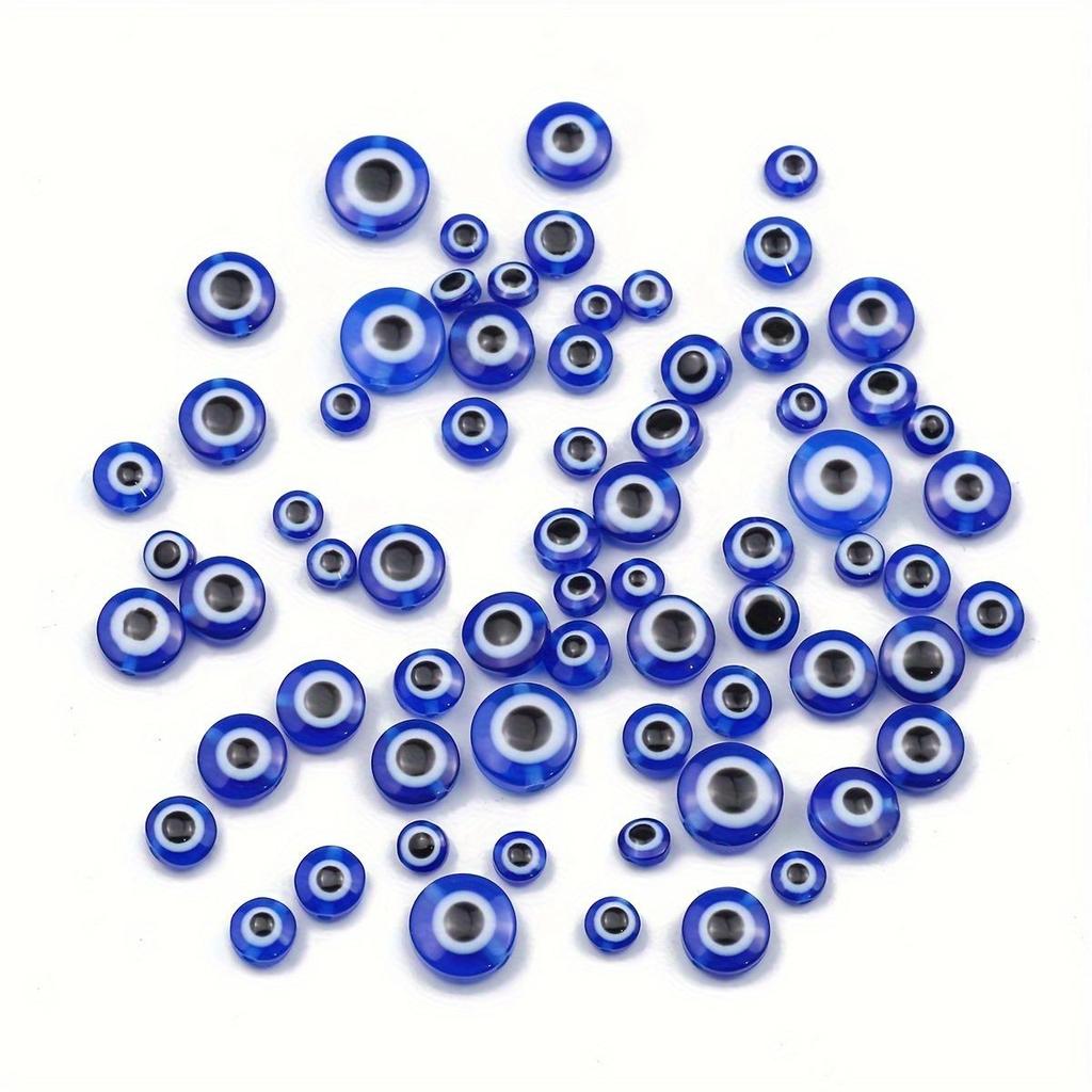 6-12mm Blue Evil Eye Resin Beads for Bracelets and Necklaces