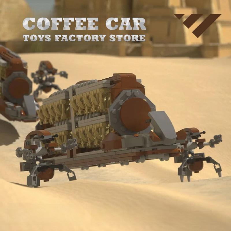 Non-Toxic Moc Bricks Space War Transport Car 3D Model Star Robot Attack Craft Building Blocks Spacecraft Children Toys Adult Holiday Gifts