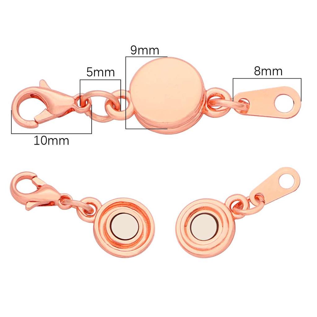 2 Set Chiusure Magnetiche a Blocco Terminali a Moschettone Estensori a Catena Convertitori per Connettori di Collane Braccialetti