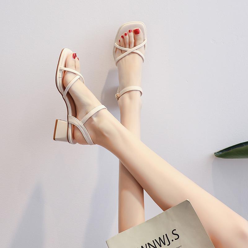 8148-9 Sandals Women's 2025 This Summer's New Versatile Simple Strap Roman Shoes