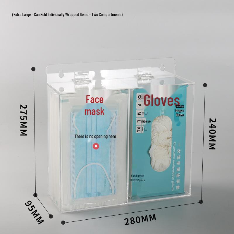Punch-Free Wall-Mounted Acrylic Storage Box for Hats, Shoes, Gloves, and Masks