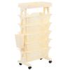 Movable Bookshelf 6 Tier Large Capacity Thickened Multifunctional Rolling Book Rack for Deskside Living Room