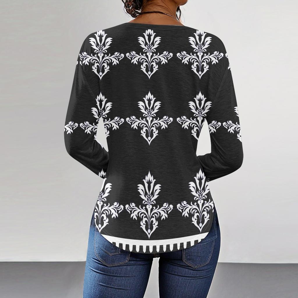 Camisetas para Mujer Otoño Casual Camisetas de Manga Larga Sudadera Estampado Gráfico Vintage Top Jersey Día de San Valentín