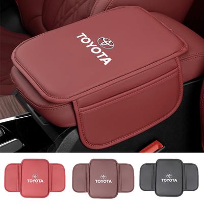 Biltillbehör PU-läder Mittkonsol Armstödskudde För Toyota Corolla Camry Asian Dragon Supra Hilux Land Cruiser Crown TRD