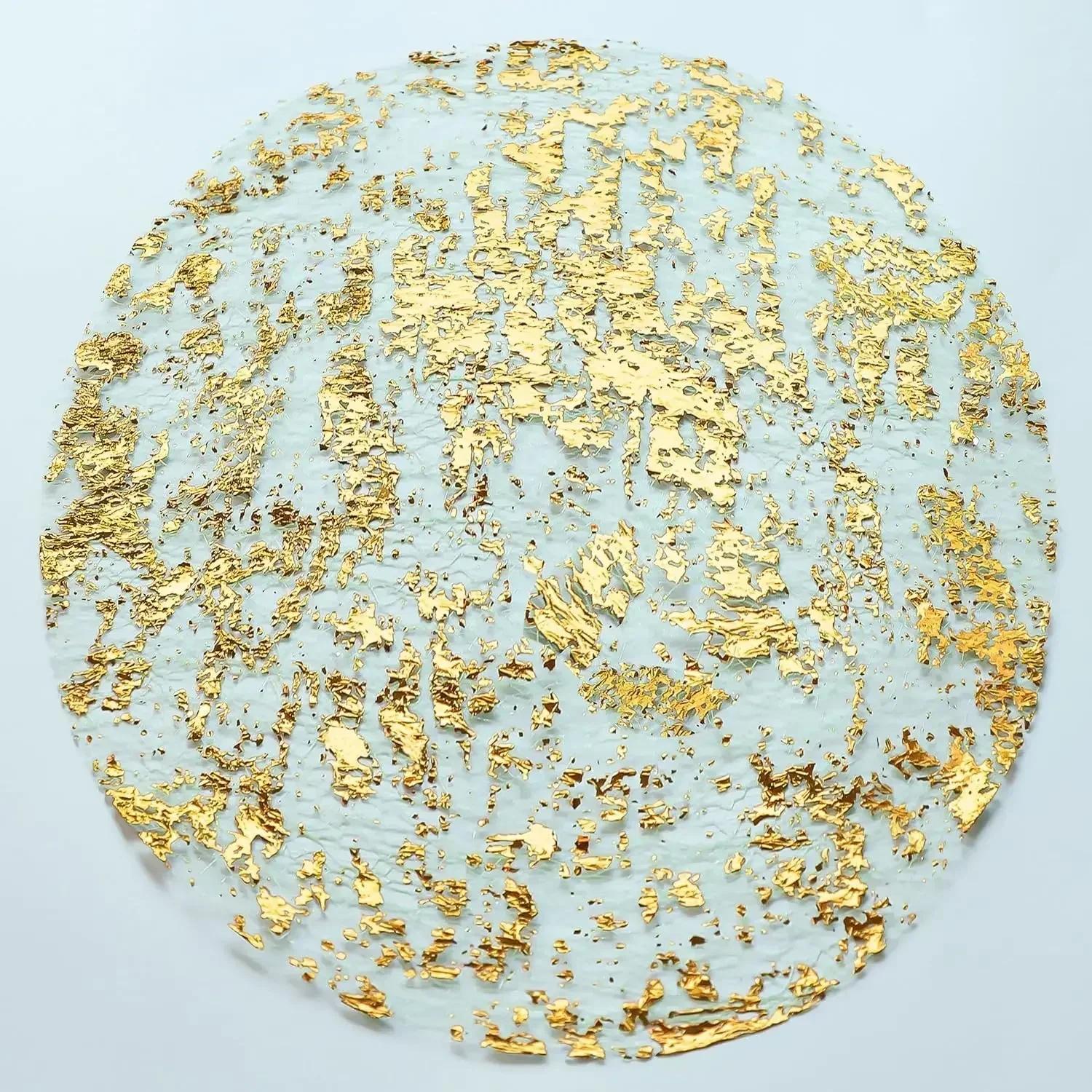 2025 Hot 10Pcs/set Light Luxury Circular Placemat Disposable Holiday Party Gold Foil Placemat Western Restaurant Table Mat Weddi 13inch&Round