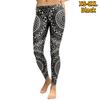 Womens Blue Heart-shaped Flowers Prints Stretch Yoga Leggings Fitness Running Gym Sports Active Pants