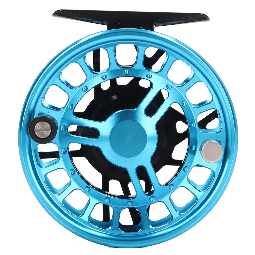 56 Fly Fishing Reel Aluminum Alloy Light Fishing Reel Waterproof with Release Button Fly Reel Blue