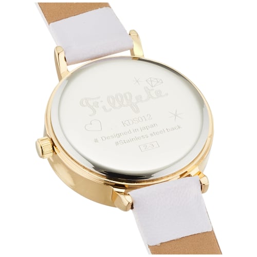 Fieldwork Women's Analog Shake Watch with Gold Leather Strap, Purple (KDS012-4)