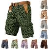 Herren-Cargoshorts mit mehreren Taschen - Lässige Leopardenmuster-Athletikshorts für Wandern, Outdoor-Sommerhosen (Gürtel nicht enthalten)