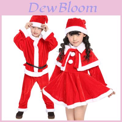 Kids Xmas Outfit Boys Girls Santa Claus Cosplay Costume Christmas Clothes