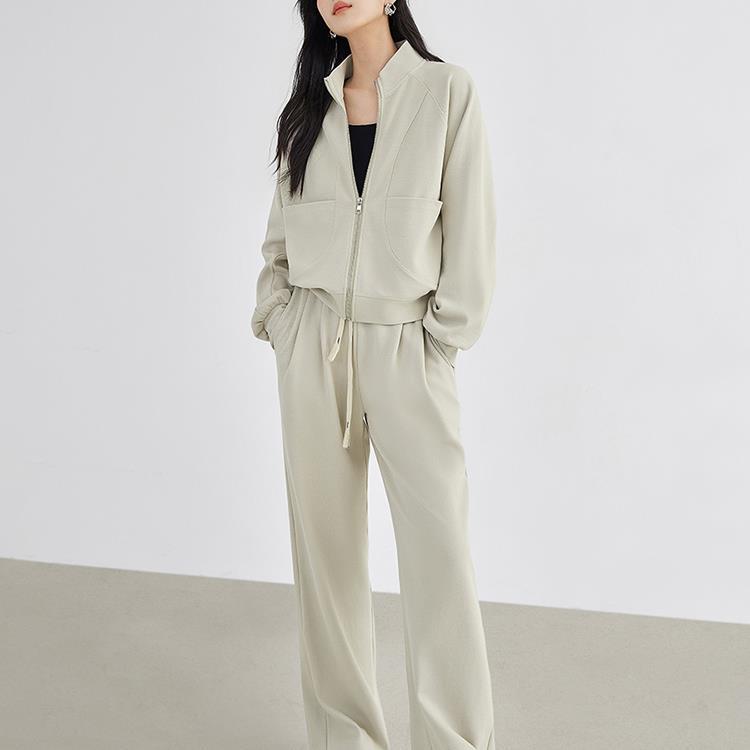 Fashion Sports Hoodie Two Piece Set Women's Autumn Coat Straight Leg Pants Casual