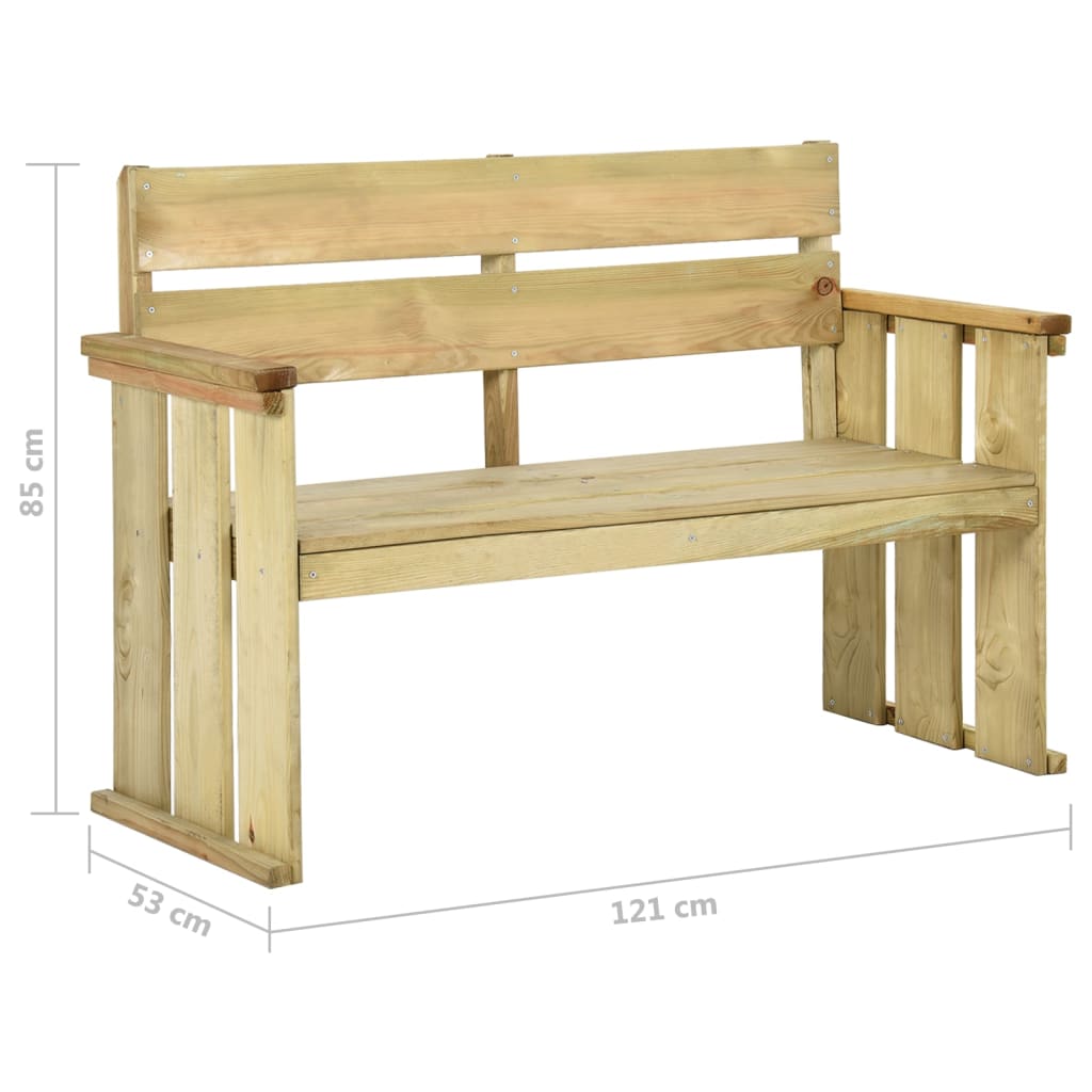 Vidaxl Gartenbank, 121 cm, Imprägniertes Kiefernholz