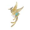 Broche Magpie Dorée Ancienne de Palais Tiny Style Oiseau Luxe Léger