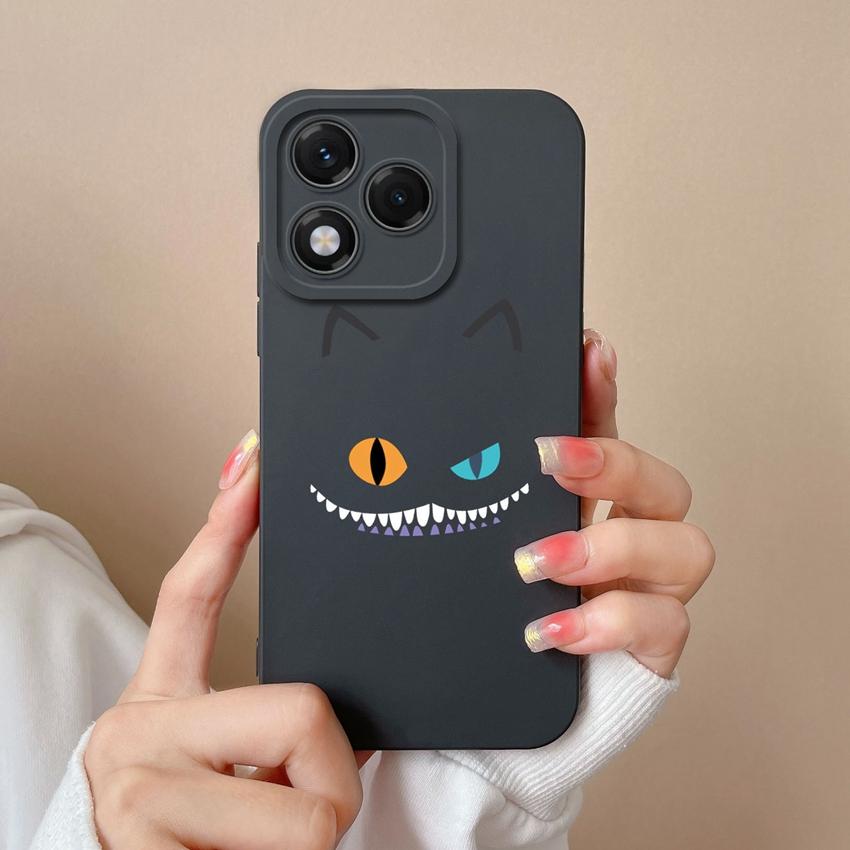 

Для Huawei Honor X6b 400 Lite X9c X7c X60 X5b X8 X8c прекрасный квадратный узор с изображением кошки и совы мягкий жидкий силиконовый чехол против отпечатков пальцев для Huawei Bumper Cover Honor X8C 4G