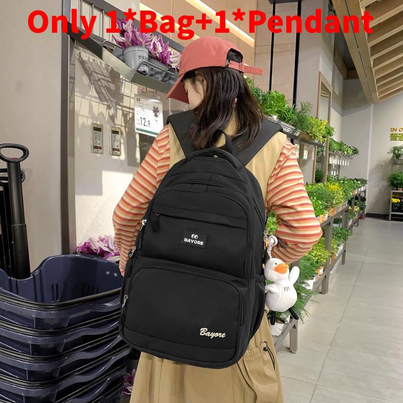 Bayore Pattern Letter Backpack Multi Compartment Ergonomic Casual Schoolbag