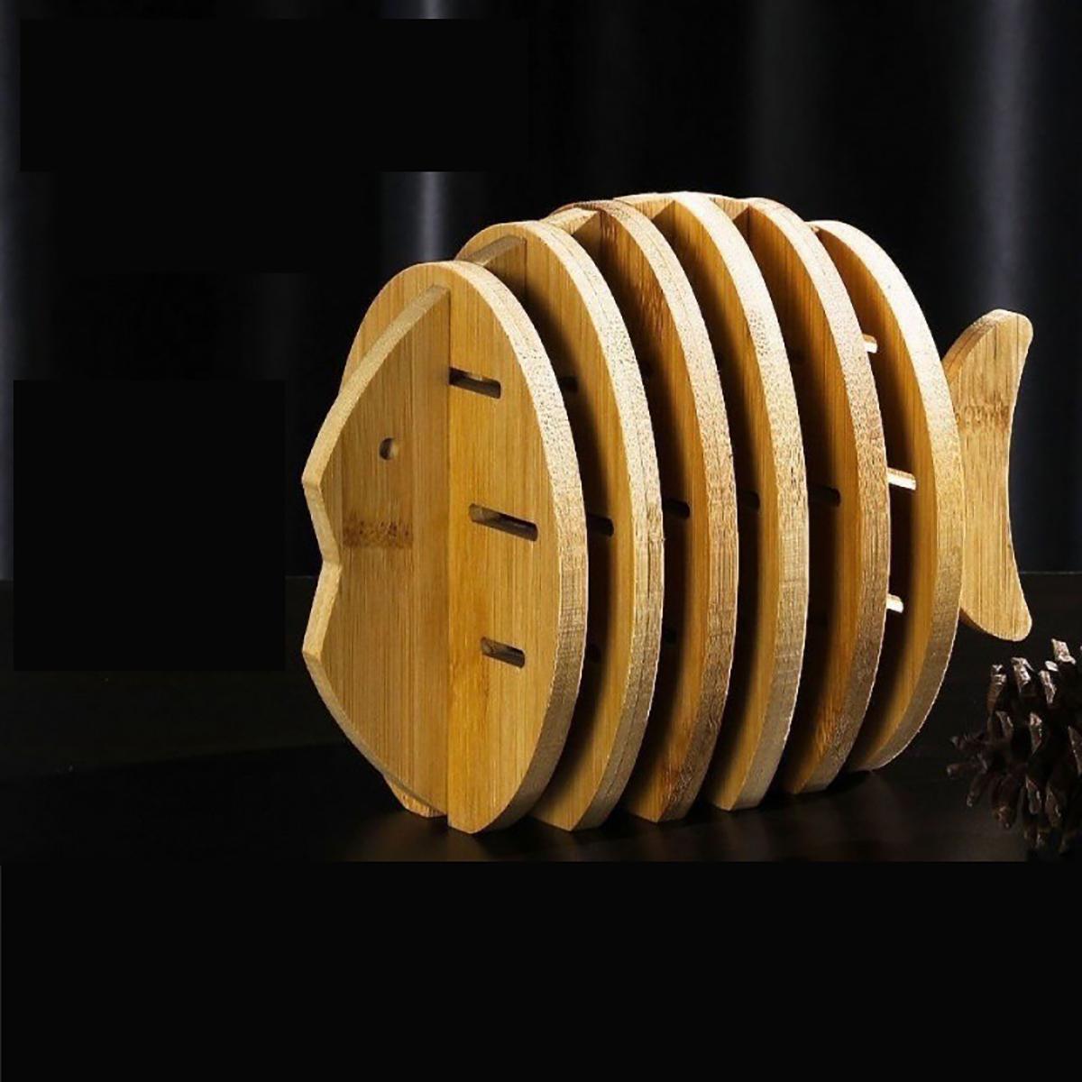 

Spliceable 3D dining mat, heat-resistant, creative bamboo hot mat tripod, used for hot dishes, bowls, teapots, hotpot S