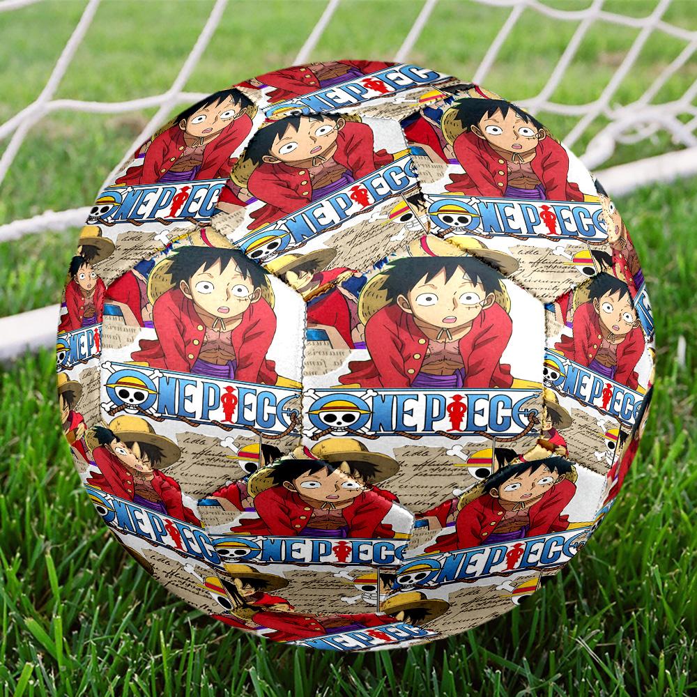 One Piece Print Size 5 Soccer Ball, Standard Match Football for Sports Game and Team Practice, Ideal Gift for Soccer Fans