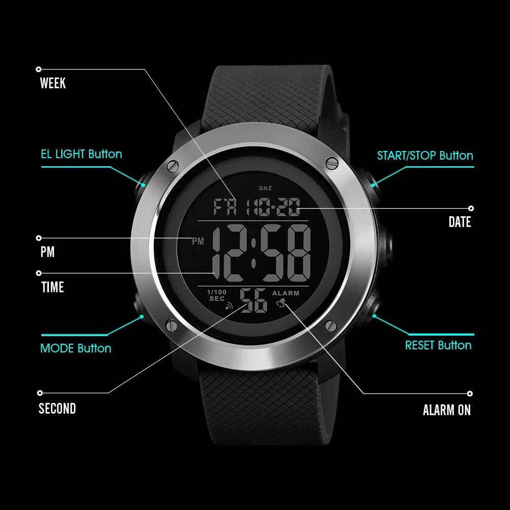 SKMEI 1426 Relogio Masculino Sport Watch Men Luxury Brand 5Bar Waterproof Watches Montre Men Alarm Clock Fashion Digital Watch