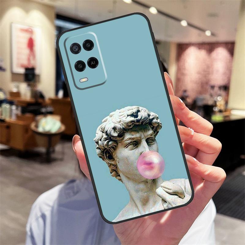 Famous Aesthetic Statue Case For Oppo A94 A54 A40 A60 A80 A98 A78 A18 A38 A58 A16 A76 A96 A17 A77 A74 A57S A15 Cover