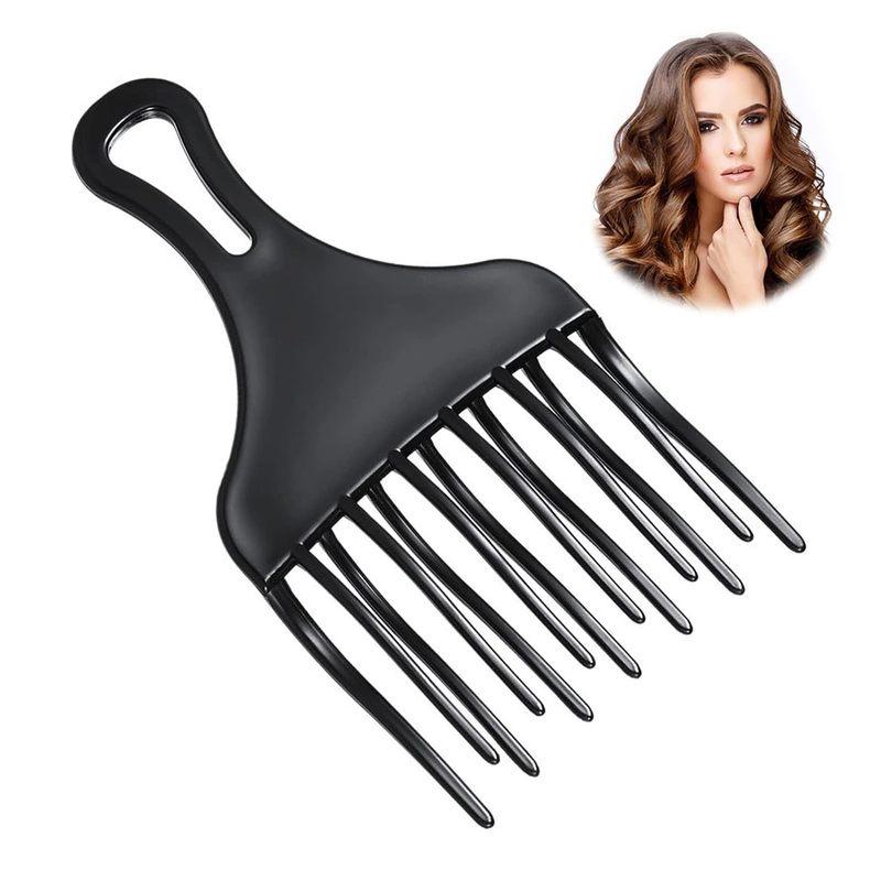 1Pc Pro High& Low Gear Comb Insert Afro Hair Pick Big Tooth Comb Hair Fork Plastic Curl Hairbrush Anti-static Hair Styling Tool