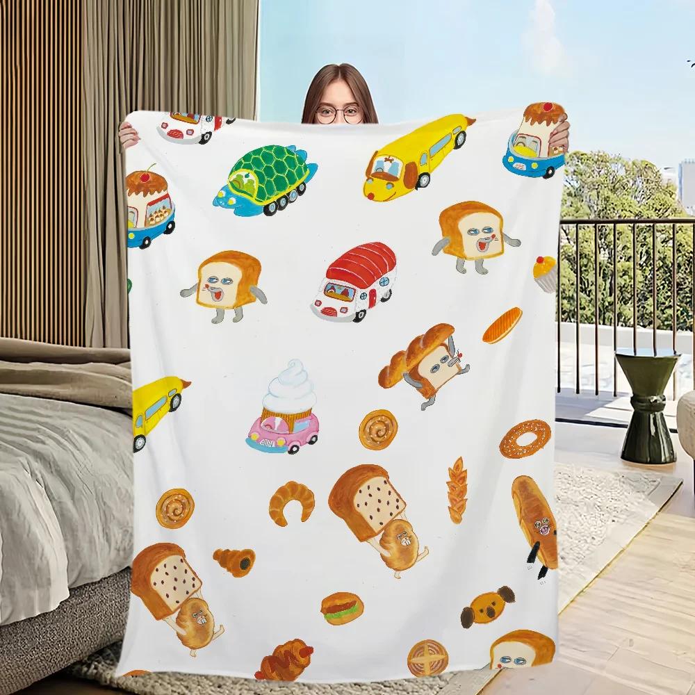 Flannel warm comfort  soft Picture plush Breads Thief blanket for sofa living room office bedroom travel book gift