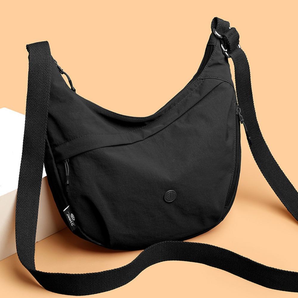 Trendy Solid Color Messenger Bag New Large Capacity Shoulder Bag Casual Dumpling Bag