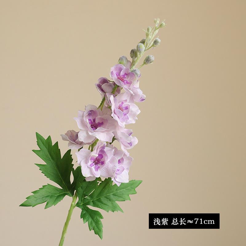 Long Branch Delphinium Artificial Flowers Beautiful Hyacinth Purple Silk Fake Flower Wedding Home Garden DIY Decor Floral Supply