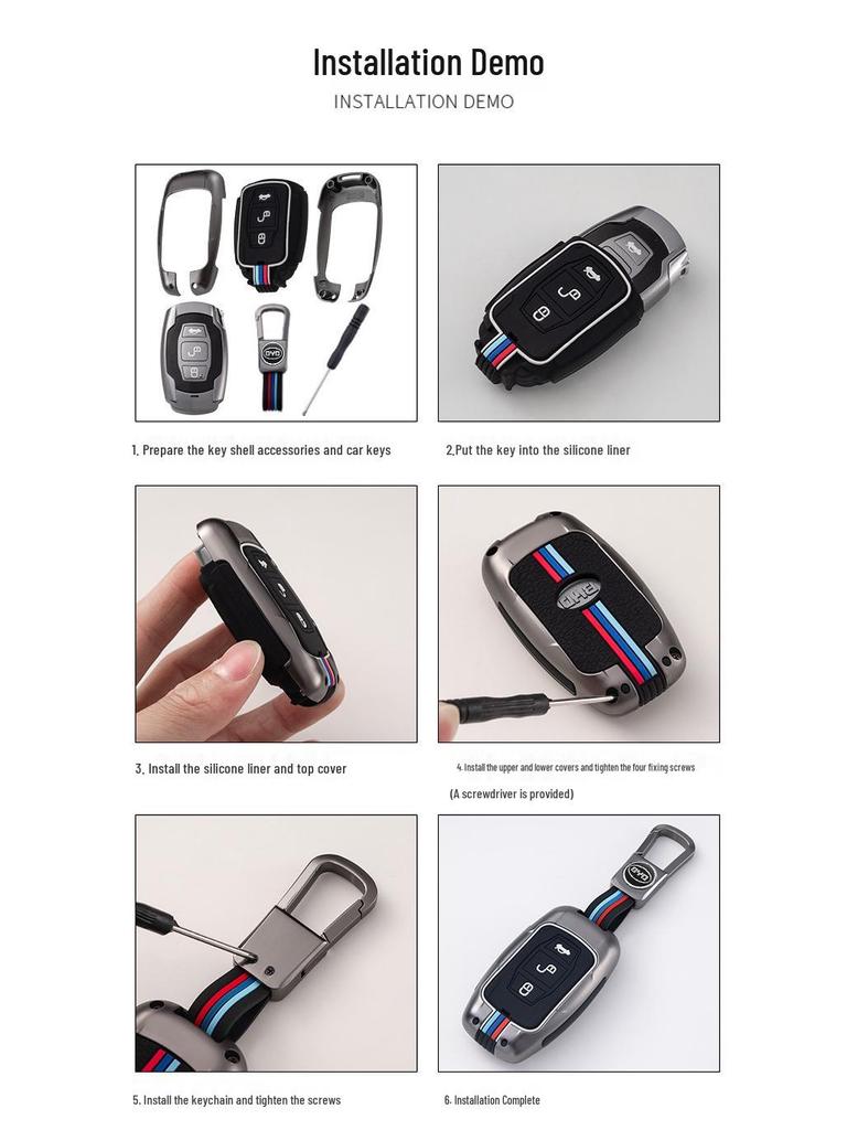 BYD Song/Tang Max, G5 Surui, E5 Sirui, G6 Qin Car Metal Key Shell, Smart Buckle (Old Models)