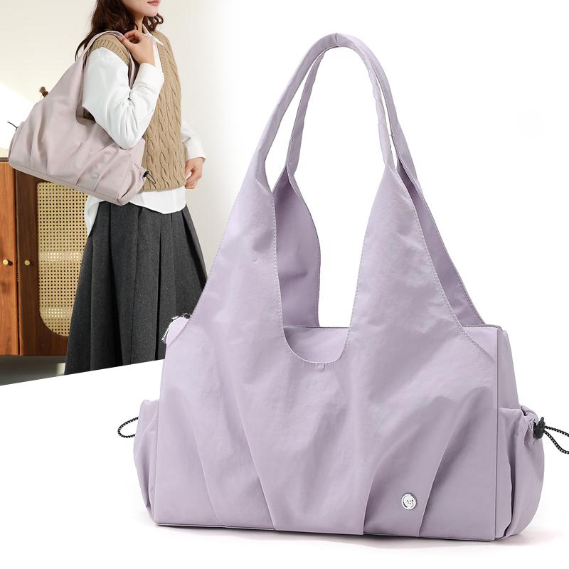 Women's Shoulder Bag Solid Color Handbag Water-Repellent Nylon Tote Bag