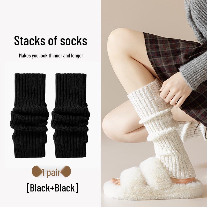 Women's Y2K Knitted Leg Warmers: Thick Autumn/Winter Japanese Style Student Socks