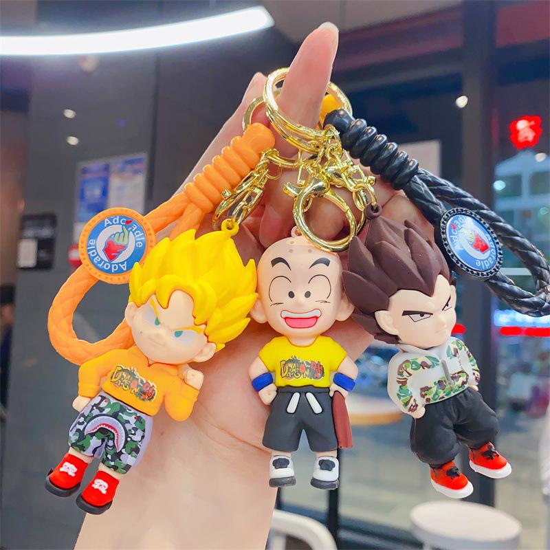 Cartoon-Animation Exquisiter Dragon Ball Schlüsselanhänger Silikonpuppe Schulranzenanhänger Autoschlüsselanhänger Kleines Geschenk