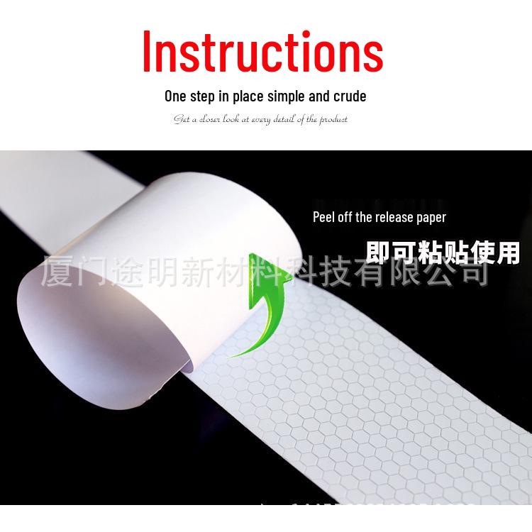 Night Safety Anti-Collision Reflective Strips - Traffic Warning Stickers with Microprismatic Film