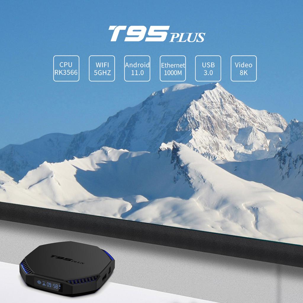 T95 Plus Android 11.0 Smart TV Box RK3566 Quad-core H.265 VP9 8K Decoding UHD 4K Media Player