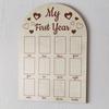 Yousheng 12 Months Baby Picture Frame, Carved Wood Monthly Photo Display Board, Newborn Keepsake for Kids Growth
