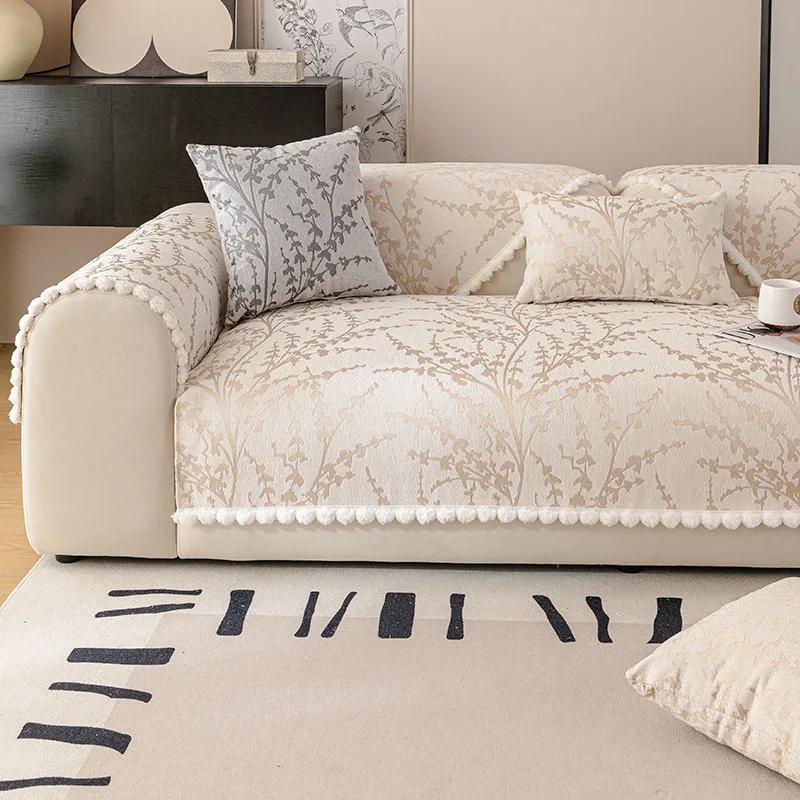 French Style Sofa Cushion Chenille Four Seasons Universal Sofa Cover Towel Non slip Sofa Protective Cover for Living Room Decor